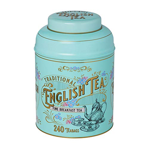 New English Teas Vintage Victorian Round Tea Caddy with 240 Fine...