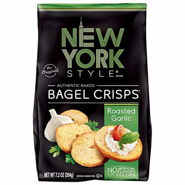 New York Style Bagel Crisps Plain, Garlic, Cinnamon Raisin - Pa