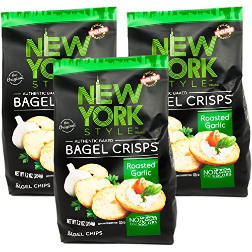 New York Style Garlic Bagel Crisps, 7.2 Oz Pack Of 3