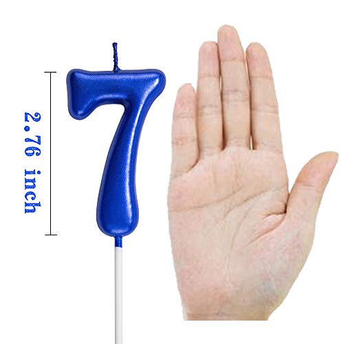 Newcandle Blue Birthday Candles 7 Candle 7Th Seven Years Cake Ba