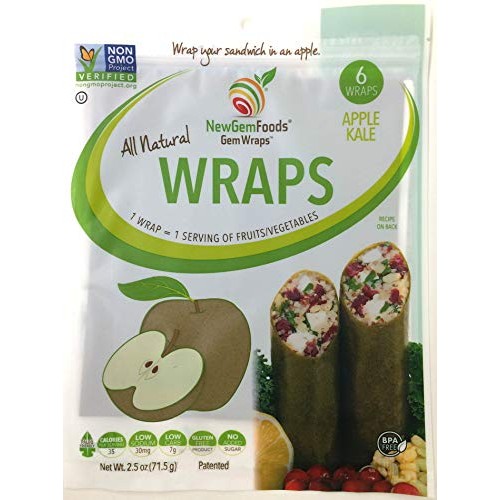 Gemwraps Apple-Kale Sandwich Wraps 6-Sheets