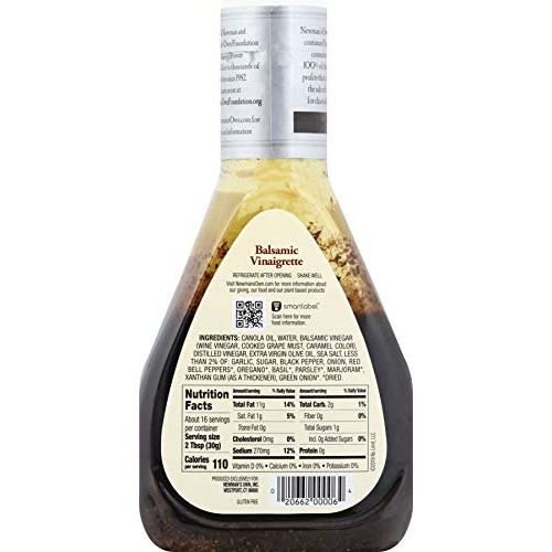 Newmans Own Balsamic Vinaigrette Salad Dressing, 16-Oz. Pack O