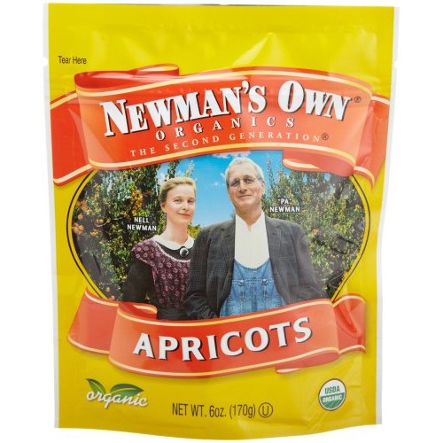 Newmans Own Organics Apricots Dried Fruit, 6-Ounce Pouches P