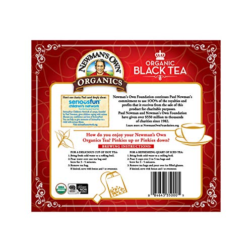Newmans Own Organics Black Tea, 100 Individually Wrapped Tea Ba