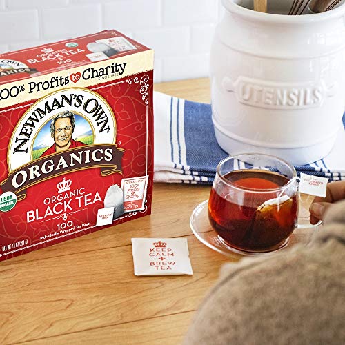 Newmans Own Organics Black Tea, 100 Individually Wrapped Tea Ba