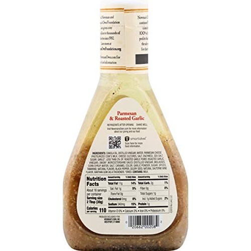 Newmans Own Parmesan &Amp; Roasted Garlic Salad Dressing, 16-Oz.