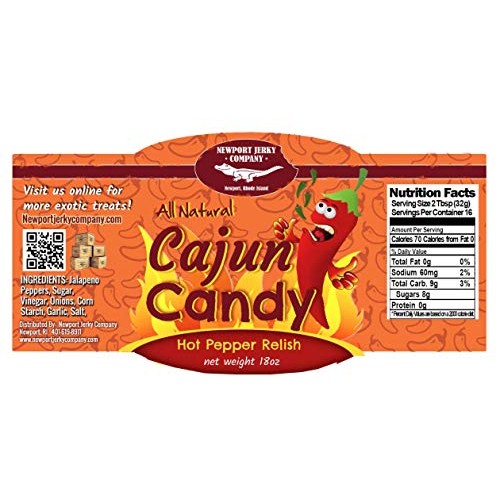 All Natural Cajun Candy Hot Pepper Relish Jalepenos, Onions, Ga