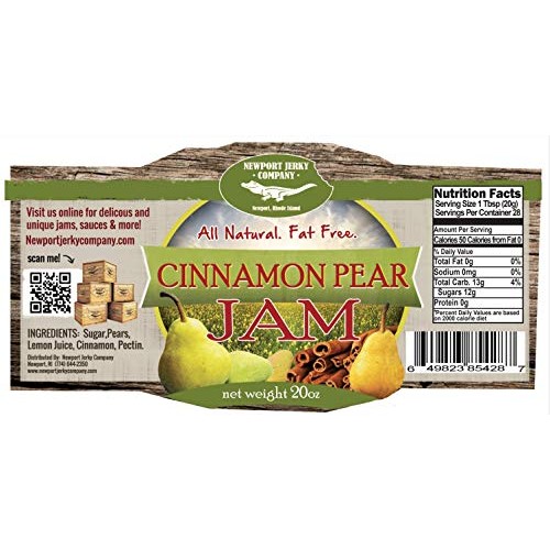 Newport Jerky Company Cinnamon Pear Jam All Natural, Fat Free,