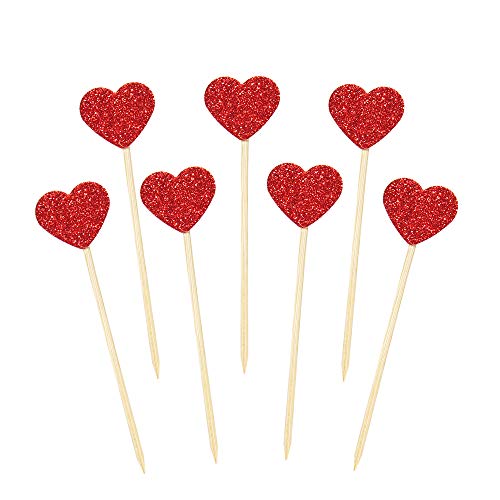 Newqueen Glitter Heart Cupcake Toppers Picks For Sweet Love Them