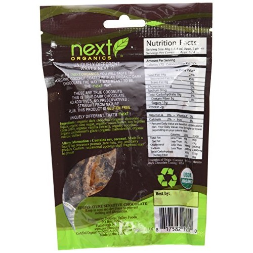 Next Organic Cherries Dark Chocolate Covered, 4-Ounce Pack Of 3