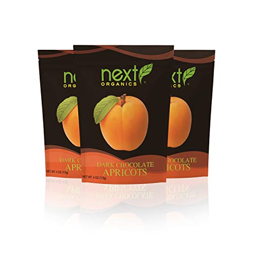 Next Organic Apricots Dark Chocolate Covered, 4-Ounce Pack Of 3