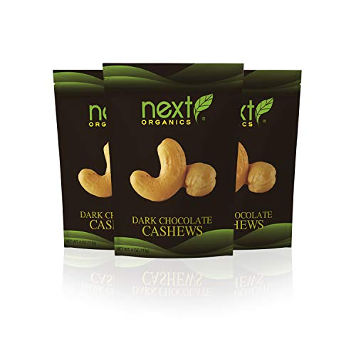 Next Organic Cashews Dark Chocolate Covered, 4-Ounce Pack Of 3