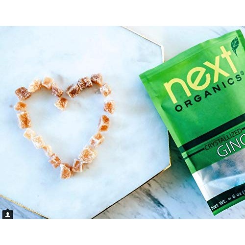 Next Organics Crystallized Ginger Cubes, 6 Oz Bag Pack Of 3