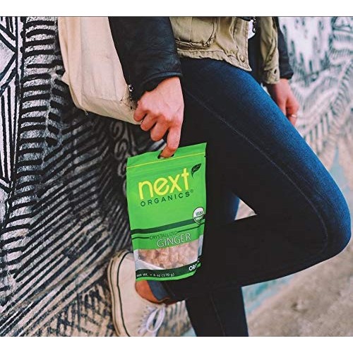 Next Organics Crystallized Ginger Cubes, 6 Oz Bag Pack Of 3