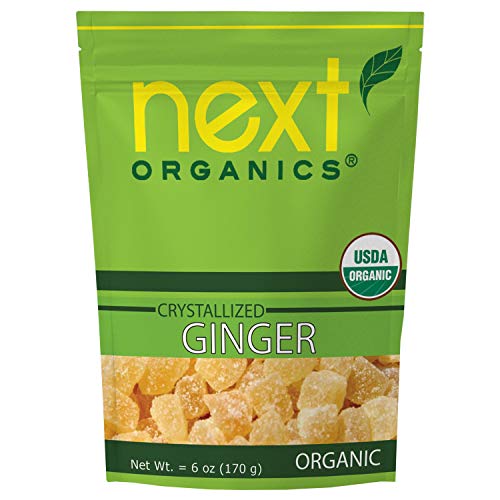 Next Organics Crystallized Ginger Cubes, 6 Oz Bag Pack Of 3