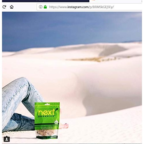 Next Organics Crystallized Ginger Cubes, 6 Oz Bag Pack Of 3