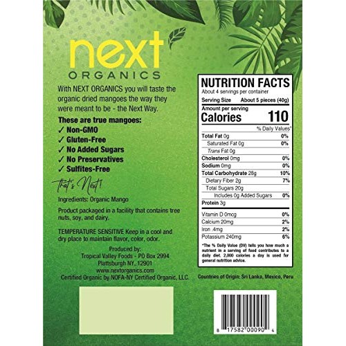 Next Organics Dried Mango, 6 Oz Bag Pack Of 1 20817582000908