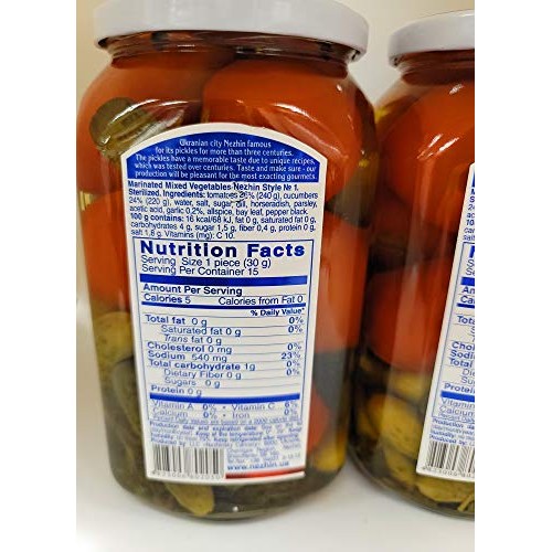 Nezhin Marinated Tomatoes And Cucumbers Mix Vegetables Glass Jar