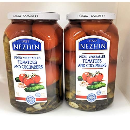 Nezhin Marinated Tomatoes And Cucumbers Mix Vegetables Glass Jar