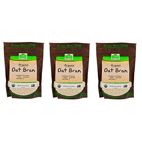 Now Real Food Organic Oat Bran 14 Ounces / 397 Grams Pack Of 3