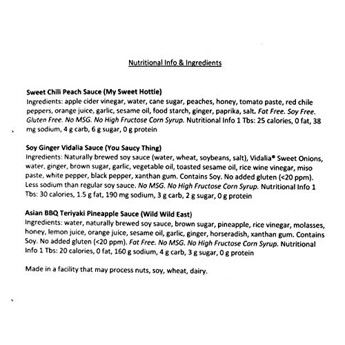 Asian Chef Sauce Set Of 3 8 Oz Glass Bottles - Sampler Kit