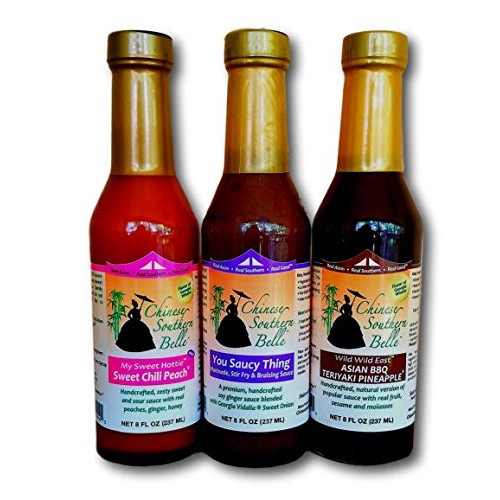 Asian Chef Sauce Set Of 3 8 Oz Glass Bottles - Sampler Kit