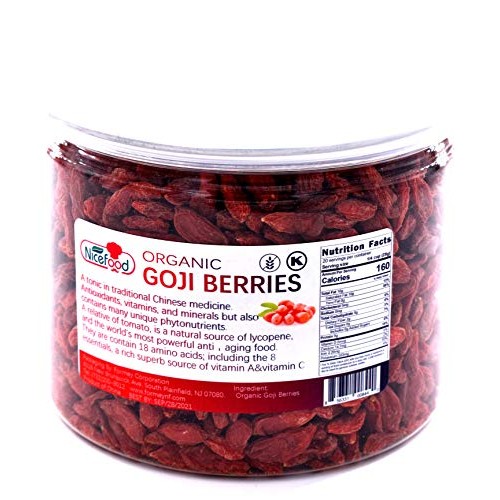 Nicefood, Goji Berries Organic , 16 Oz1 Lb, Reusable Pet Jars,
