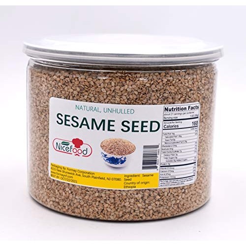 Nicefood, Unhulled Sesame Seeds, 24 Oz 1.5 Lbs, Gluten Free, Raw