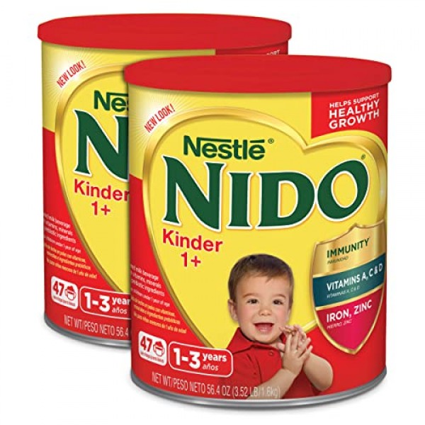 Nestlé Nido Kinder 1+ Powdered Milk Beverage, 56.32 Oz, Pack Of 2