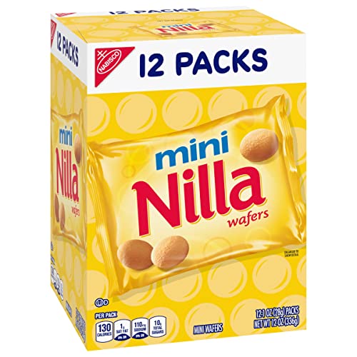 Nilla Wafers Mini Vanilla Wafer Cookies, 12 Snack Packs