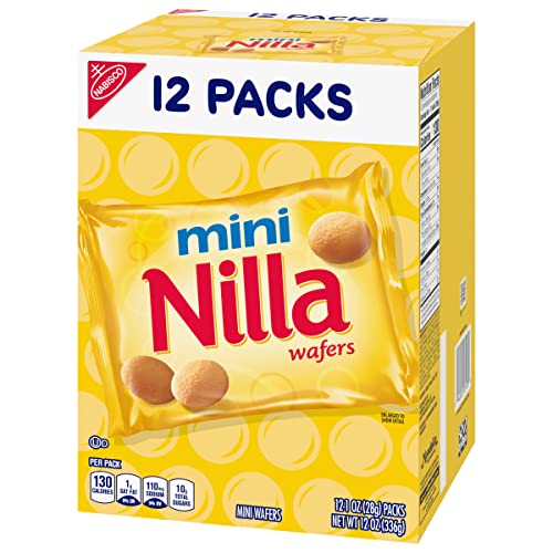 Nilla Wafers Mini Vanilla Wafer Cookies, 12 Snack Packs