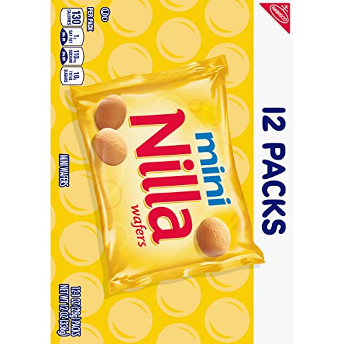 Nilla Wafers Mini Vanilla Wafer Cookies, 12 Snack Packs