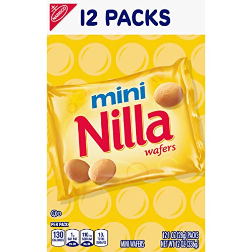 Nilla Wafers Mini Vanilla Wafer Cookies, 12 Snack Packs