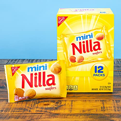 Nilla Wafers Mini Vanilla Wafer Cookies, 12 Snack Packs
