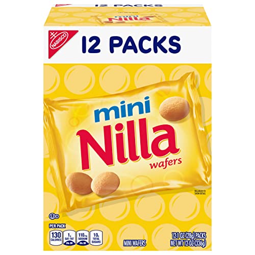 Nilla Wafers Mini Vanilla Wafer Cookies, 12 Snack Packs