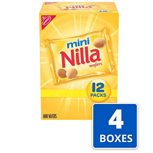 Nilla Wafers Mini Vanilla Wafer Cookies, 4 Boxes Of 12 Snack Pac