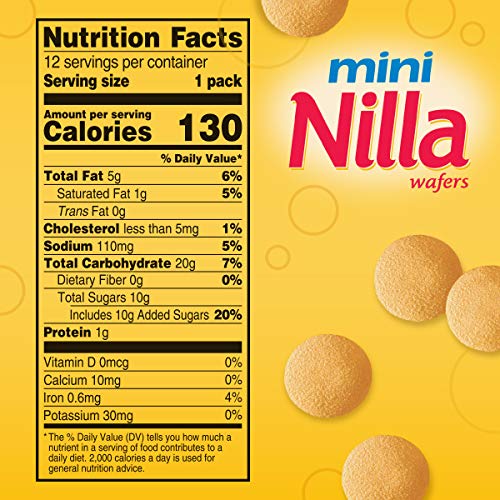 Nilla Wafers Mini Vanilla Wafer Cookies, 4 Boxes Of 12 Snack Pac