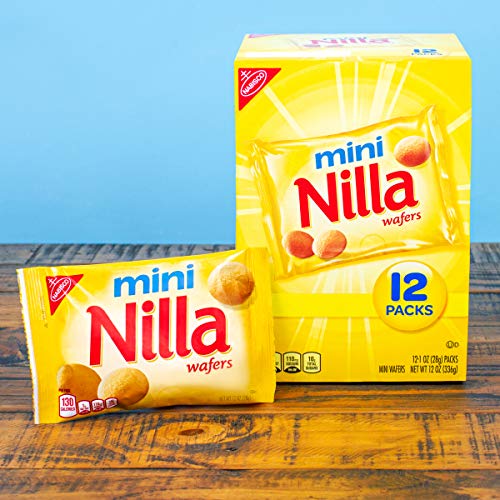 Nilla Wafers Mini Vanilla Wafer Cookies, 4 Boxes Of 12 Snack Pac