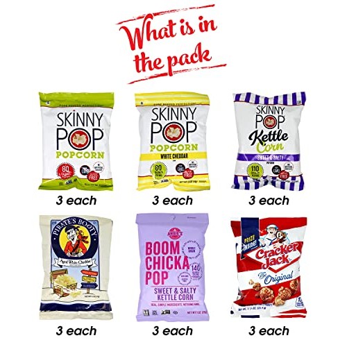 Popcorn Snack Pack Variety - Individual Popcorn Snack Bags, Skin...