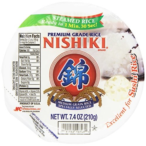 Nishiki Steamed White Rice, 7.4-Ounce Pack Of 6