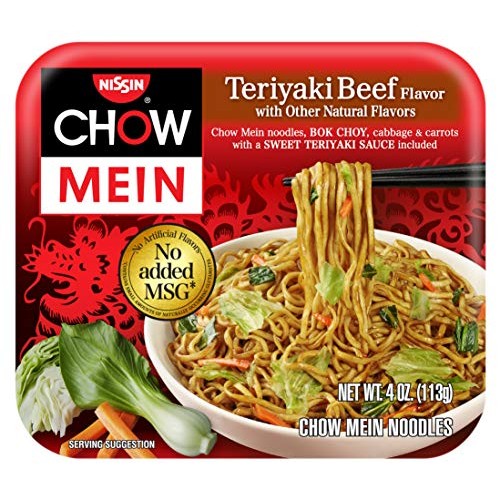 Nissin Chow Mein Premium Teriyaki Beef, 4.0 Ounce Pack Of 12