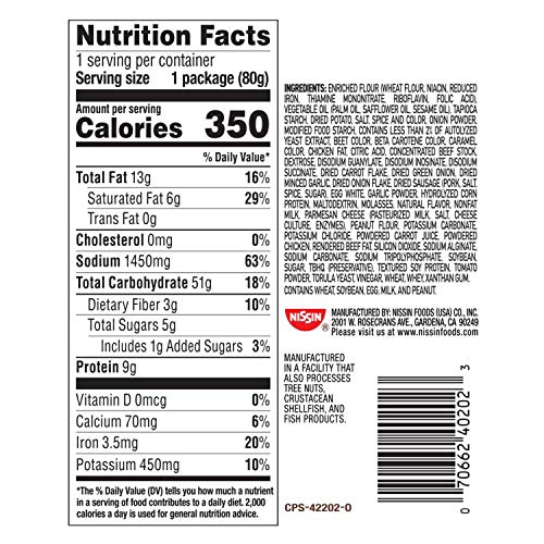 Nissin Cup Ramen Noodle Global Favorites, Curry, 2.82 Ounce, 6 C