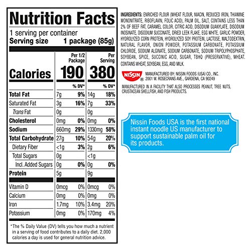 Nissin Top Ramen Noodle Soup, Beef, 3 Ounce Pack Of 24