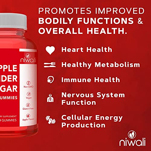 NIWALI Apple Cider Vinegar Gummy Vitamins - Immunity and Detoxif...