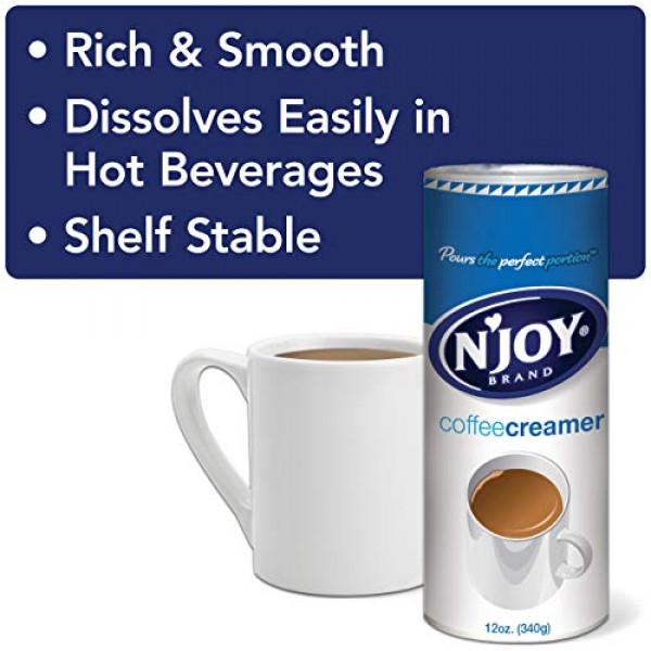 Njoy Coffee Creamer, 12 Ounce Pack Of 6 - Non-Dairy, Easy Pou