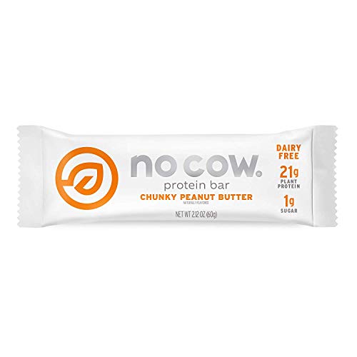 No Cow Protein Bar, Chunky Peanut Butter, 21G Plant Based Protei