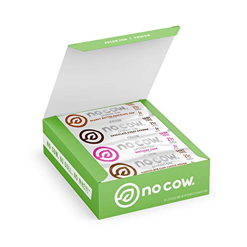 No Cow Protein Bars, 12 Flavor Sampler Pack, 20G Plus Plant Base