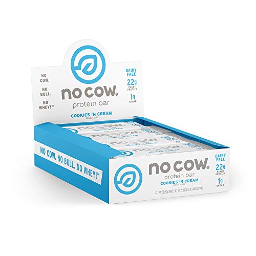 No Cow Protein Bars, Cookies N Cream, 20G Plant Based Vegan Pro