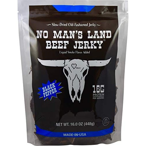 No Man’S Land Black Pepper Beef Jerky High Protein Low Calorie L