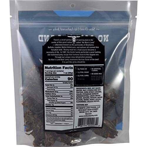 No Mans Land Black Pepper Beef Jerky High Protein Low Calorie L